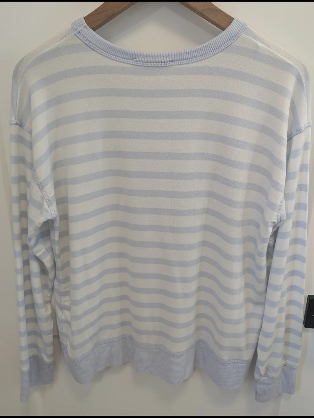 Workshop Republic Clothing Light Blue and White Striped Crewneck Sweatshirt - Picture 5 of 8